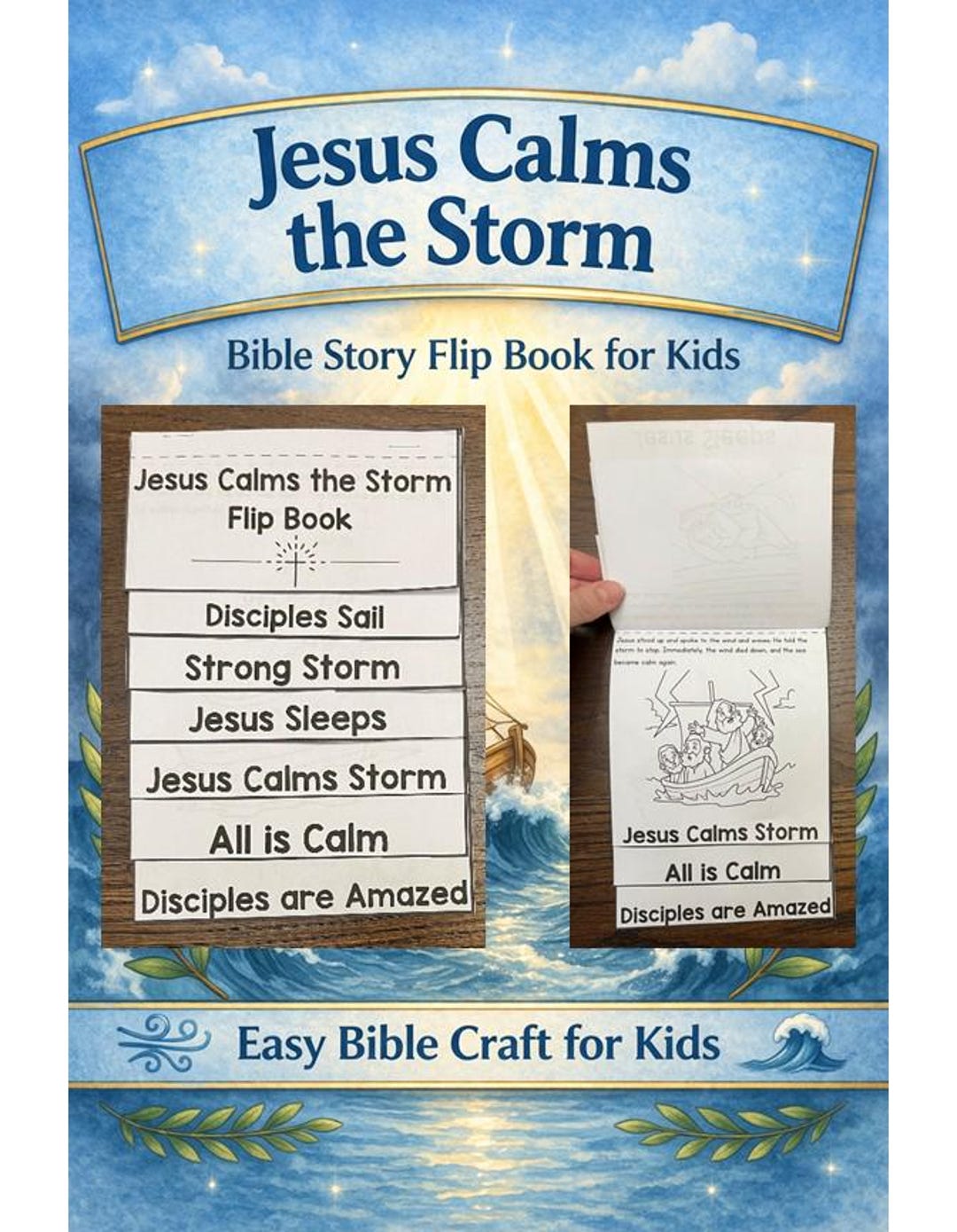 Jesus Calms the Storm Flip Book Craft | Bible Story Activity for Kids ...