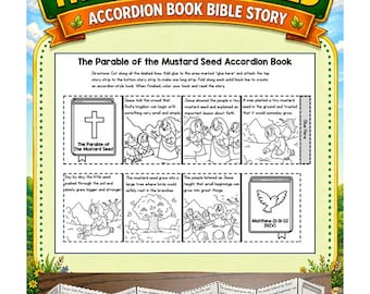 The Parable of the Mustard Seed Accordion Book Printable | Parable of The Mustard Seed Craft | Printable Craft | Christian Kid Craft