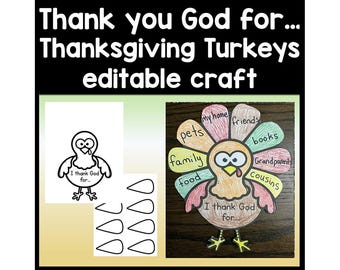 Christian Thanksgiving Craft| Thanksgiving Printable Craft | Kids Thanksgiving Activity | Sunday School Thanksgiving | Church Bulletin Board
