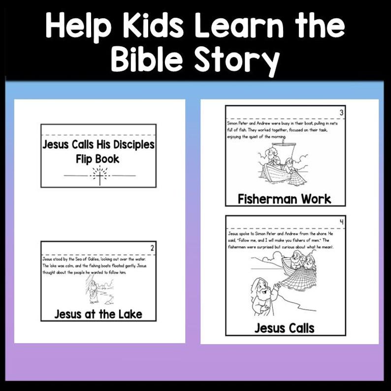 Jesus Calls His Disciples Flip Book Craft | Bible Story Activity for ...