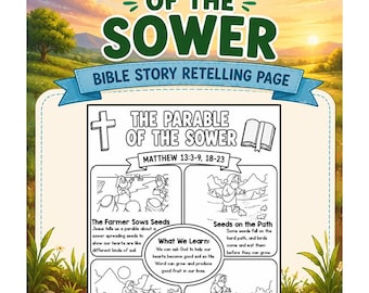 Bible Summary Guide Printable for Parable of The Sower | Printable Bible Summaries | Bible Made Easy | Bible Summary Template | Printable