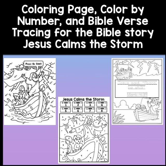 Jesus Calms the Storm Coloring Pages for Kids | Bible Story Color ...