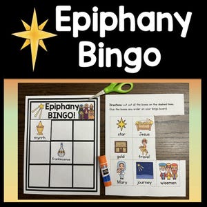 Epiphany Bingo {2 Bingo Boards - 3x3 and 4x4!} Religious Christmas Activities, Epiphany Games for Kids, Christian Christmas, Printable