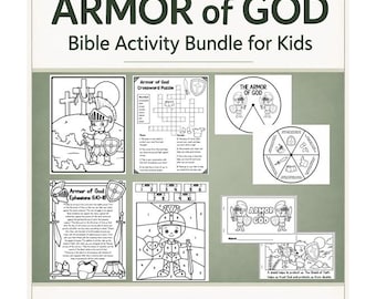 Lección para niños sobre la Armadura de Dios / 10 lecciones y actividades imprimibles sobre la Armadura de Dios / Muñeca de papel con la Armadura de Dios completa / Página para colorear sobre la Armadura de Dios