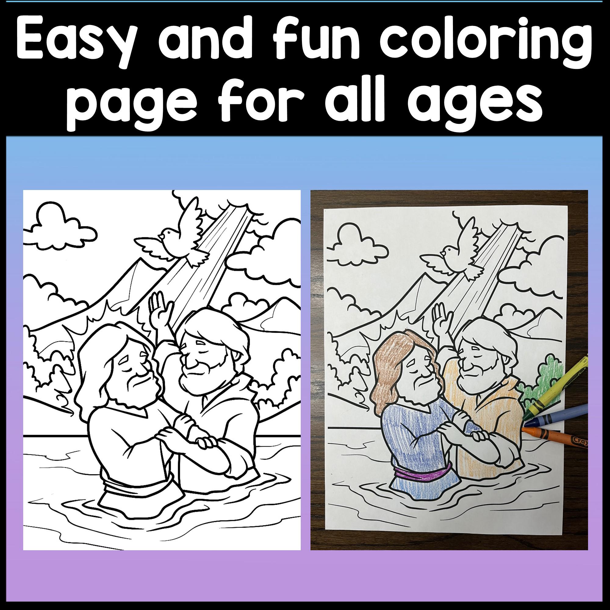 Baptism of Jesus for Kids {craft, Coloring Page, Story Book} Jesus is ...
