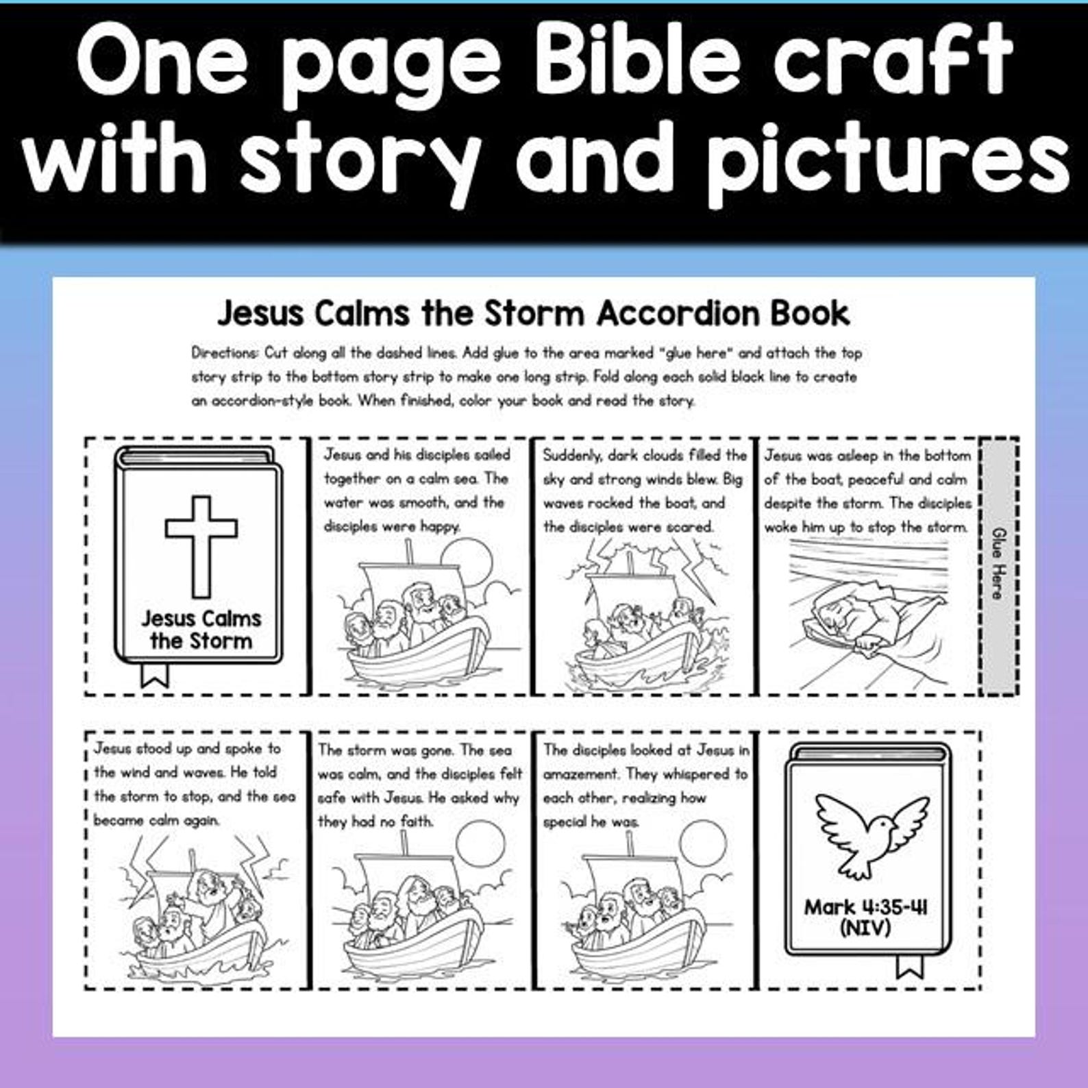 Jesus Calms the Storm Christian Bible Story Folding Book for Kids ...