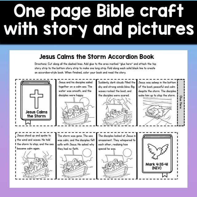 Jesus Calms the Storm Christian Bible Story Folding Book for Kids ...