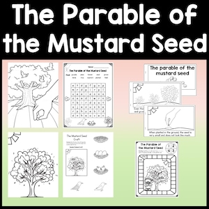 The Parable of the Mustard Seed Activities {Craft, Coloring Page} Jesus Parables | Sunday School Lesson | Bible Craft for Kids | Christian