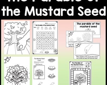 The Parable of the Mustard Seed Activities {Craft, Coloring Page} Jesus Parables | Sunday School Lesson | Bible Craft for Kids | Christian