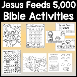 Jesus Feeds 5000 Activities {Craft, Coloring Page, Storybook}| Miracles of Jesus | Sunday School Lesson |Loaves and Fishes Craft | Preschool