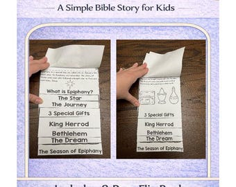 Epiphany Bible Flip Book - 8 pages! Easy Formatting & Assembly {Epiphany Book for Kids} Epiphany Lesson Kids | Epiphany Activity for Kids |
