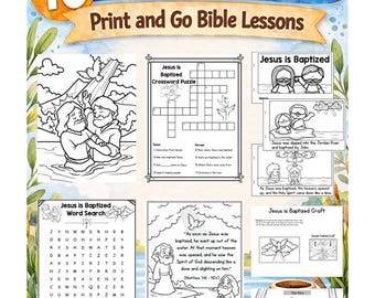 The Baptism of Jesus Sunday School Kid Activities {10 Products} Bible Story Activity | Christianity Homeschool | Bible Homeschooling Craft