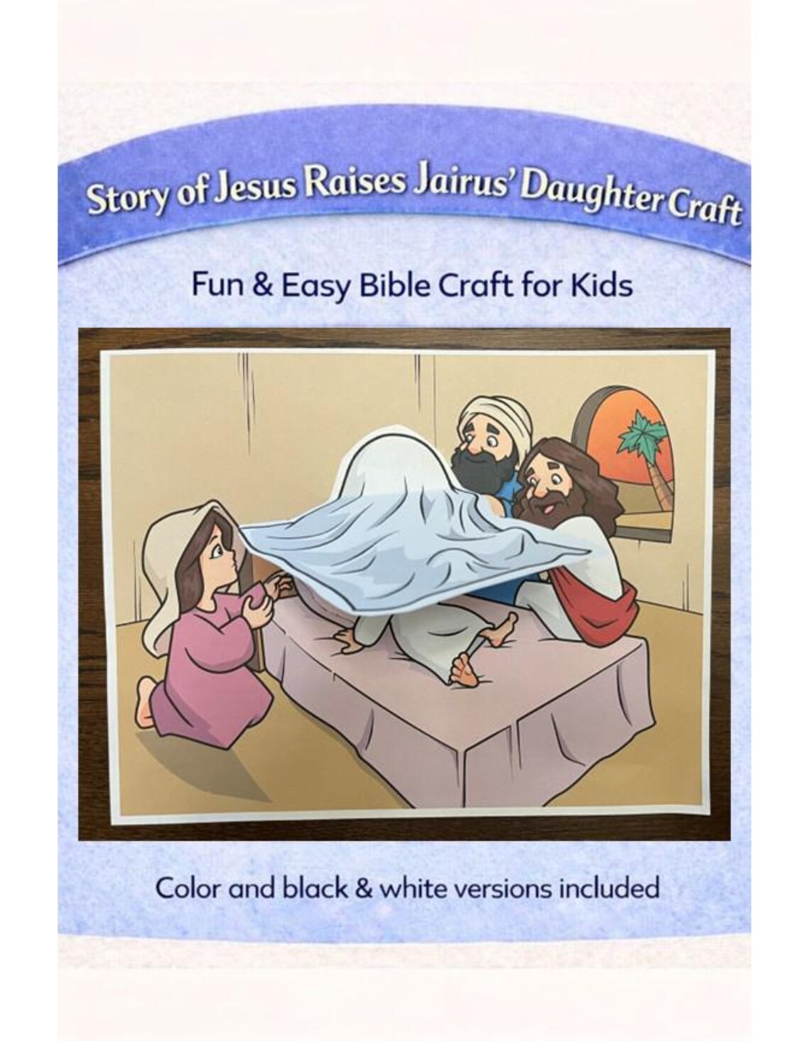 Jesus Raises Jairus' Daughter Craft {color and B/W!} Bible Story Craft