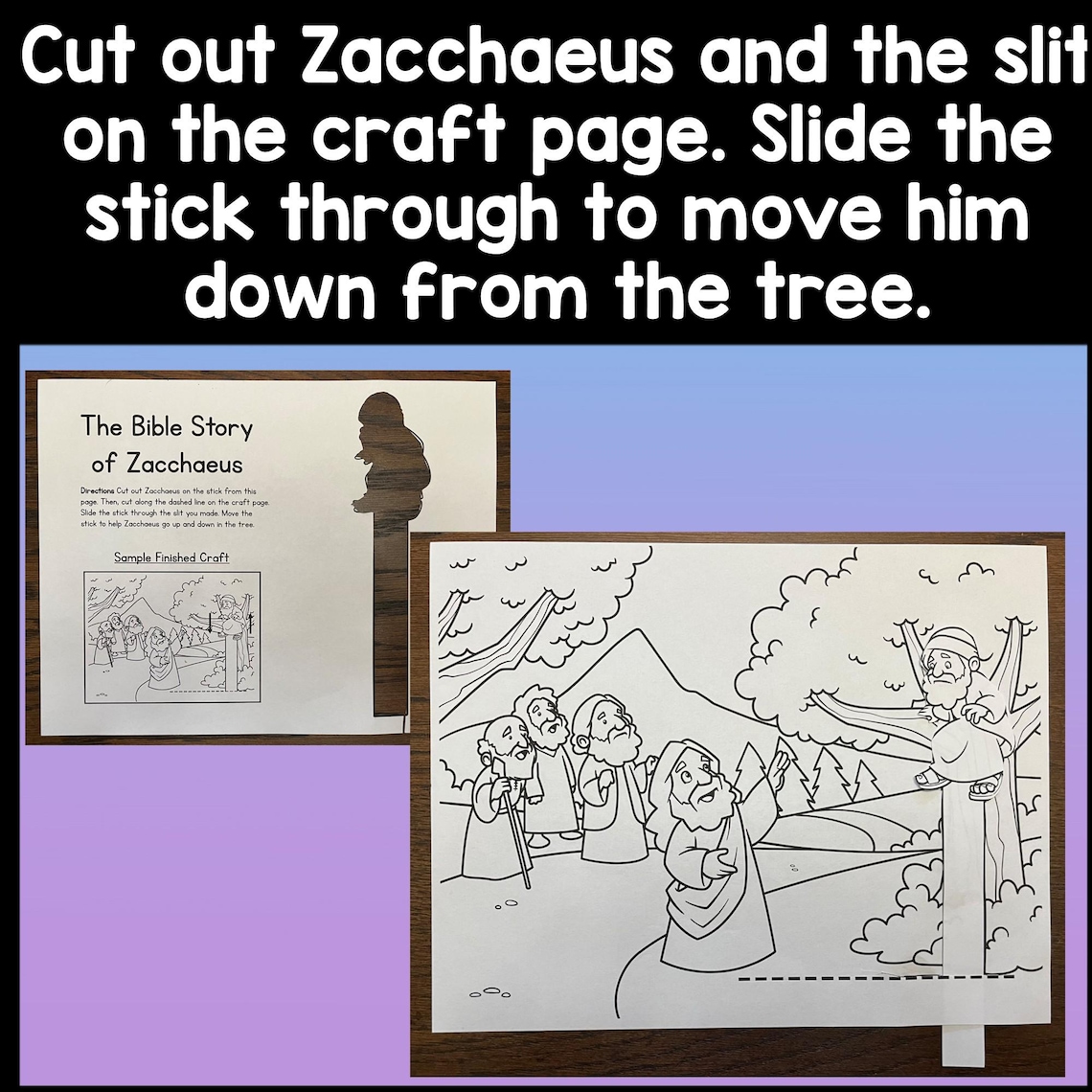 Jesus and Zacchaeus Craft {color and B/W} Christian Kid Craft | Church ...