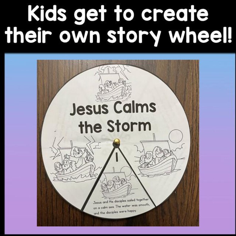 Jesus Calms the Storm Bible Story Wheel | Bible Color Wheel | Bible ...