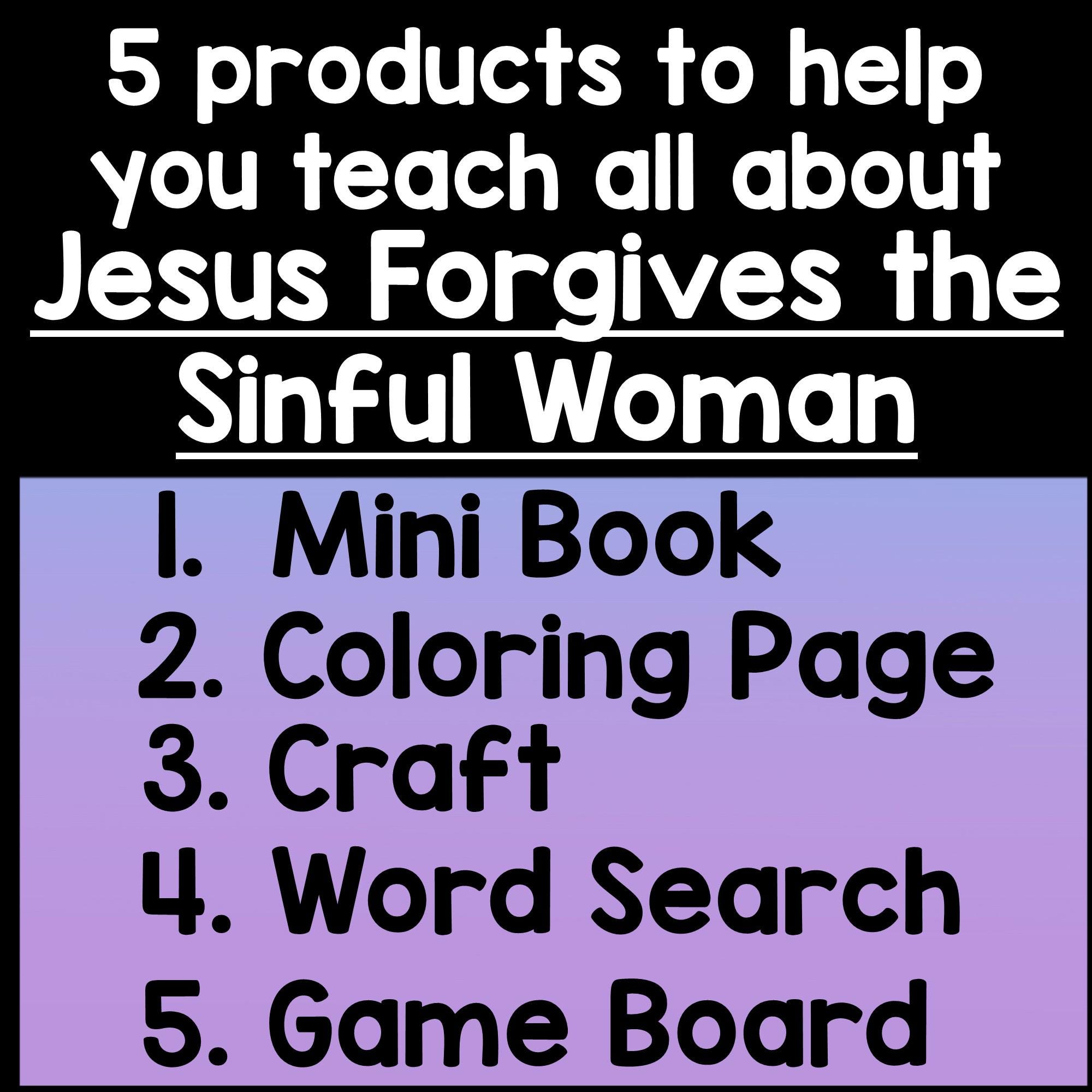 Jesus Forgives the Adulterous Woman {5 Activities+ Coloring Page &craft ...