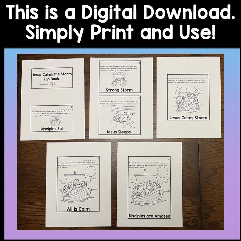 Jesus Calms the Storm Flip Book Craft | Bible Story Activity for Kids ...