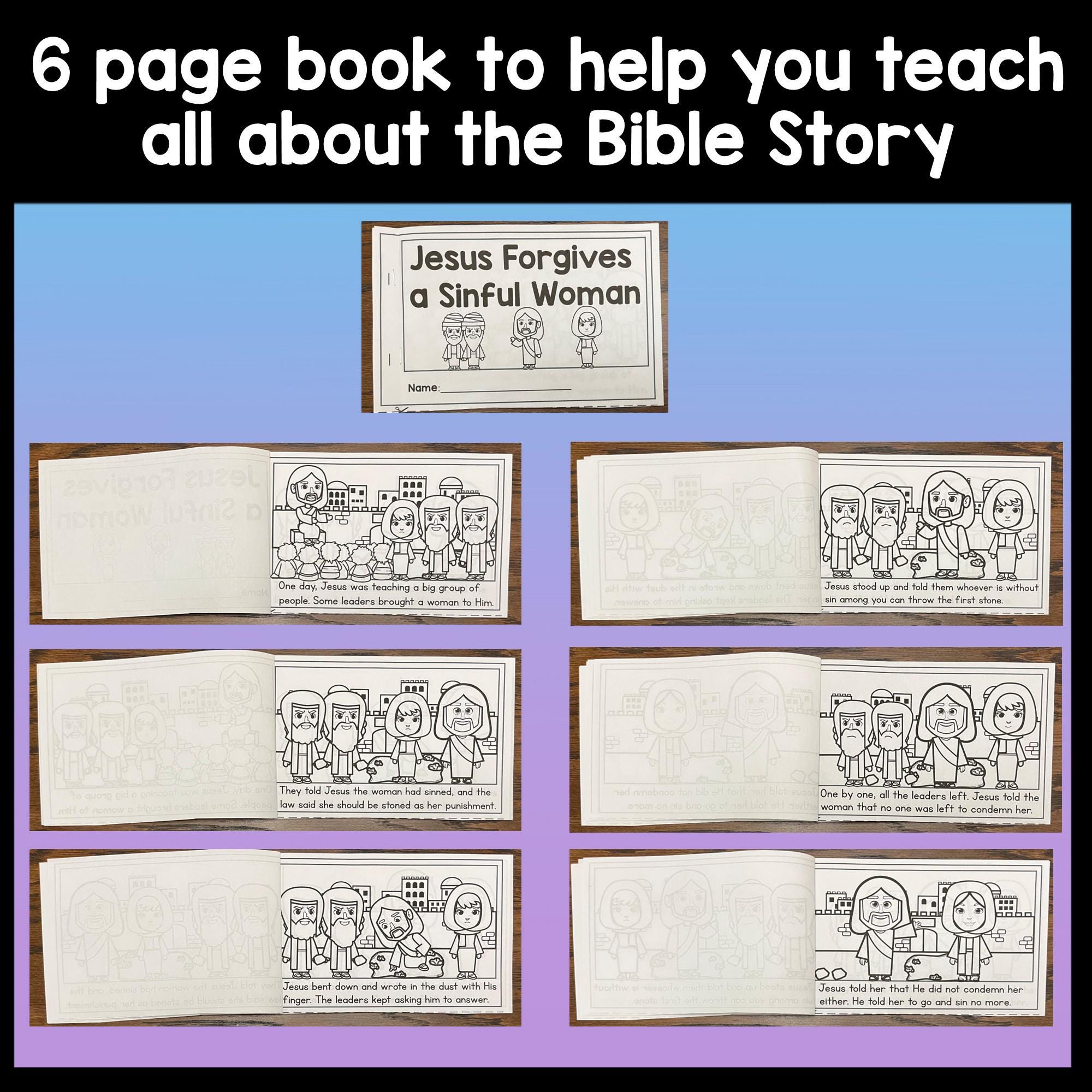 Jesus Forgives the Adulterous Woman {5 Activities+ Coloring Page &craft ...