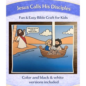 Jésus appelle ses artisans bibliques de l'école du dimanche Pêcheurs d'hommes {couleur et noir et blanc !} Artisanat pêcheurs d'hommes pour les enfants | Jésus appelle ses disciples un métier