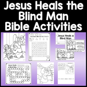 Jesus Heals a Blind Man Activities {Craft, Coloring Page, Story Book} | Bible Story Activity | Kids Bible Activity | Bible Story Craft