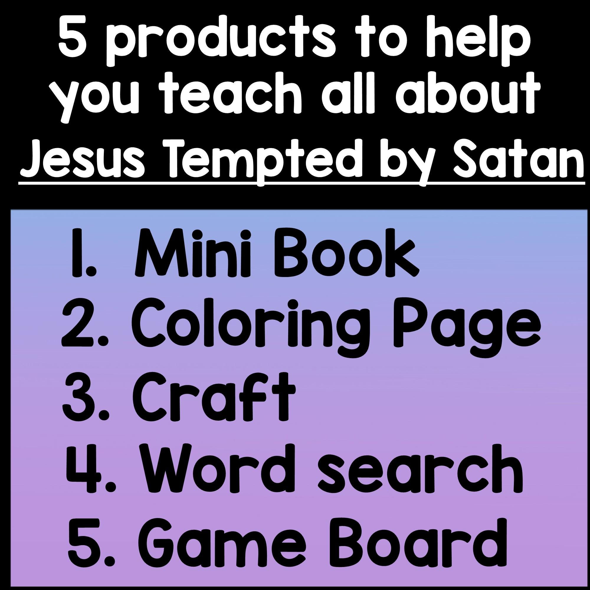 Jesus is Tempted by Satan Activities! {craft, Coloring Page, Story Book ...