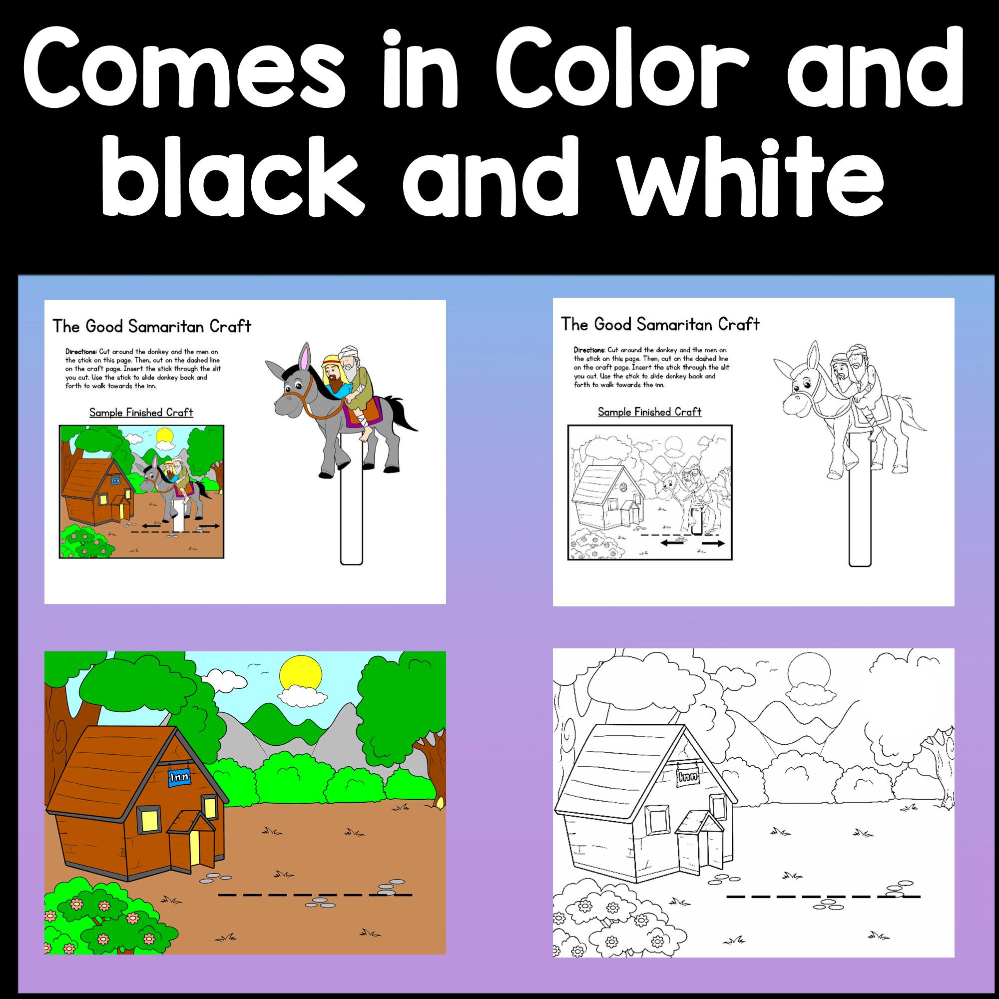 The Good Samaritan Craft {color and B/W} | Sunday School Lesson | Jesus ...