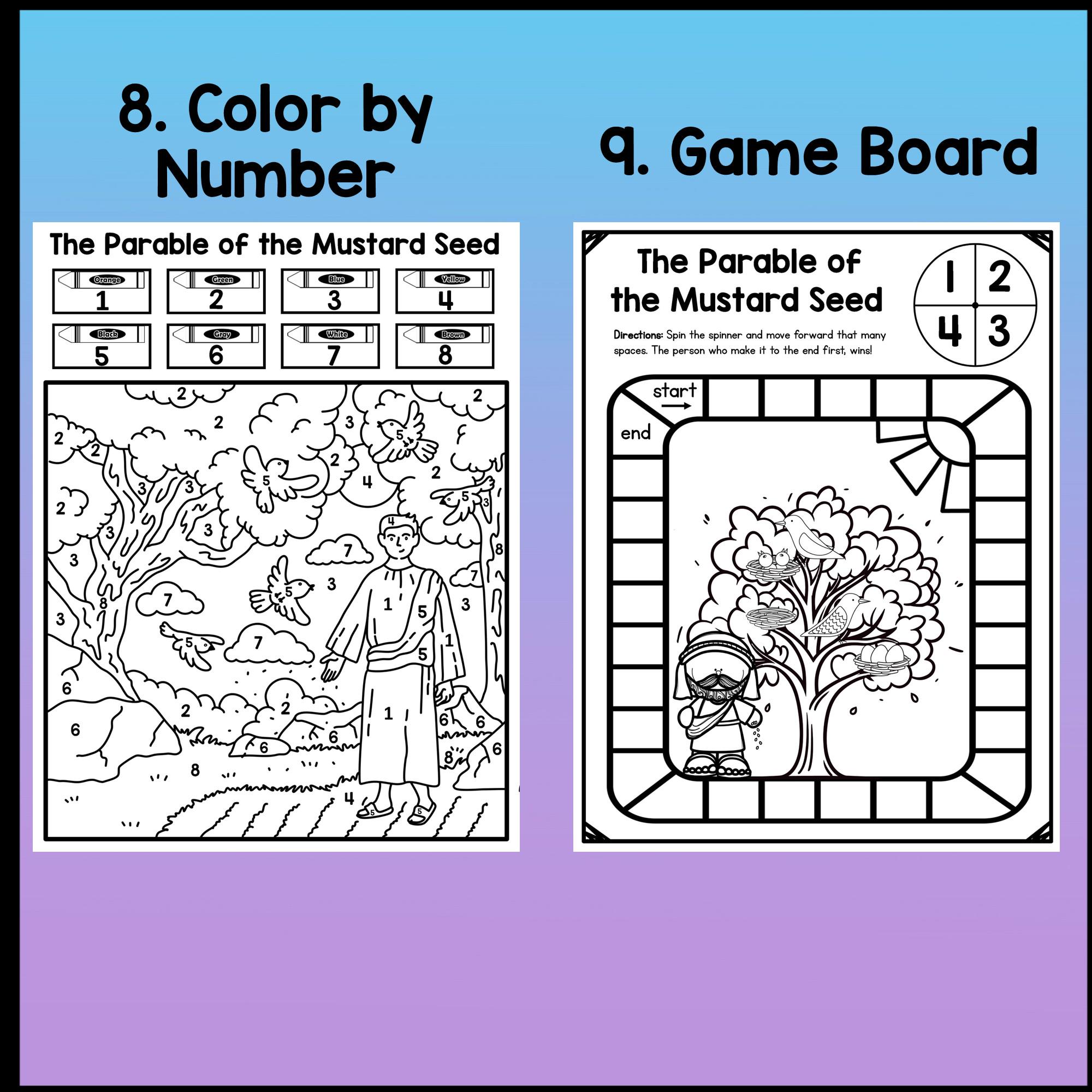 The Parable of the Mustard Seed Activities {printables, Craft, Coloring ...
