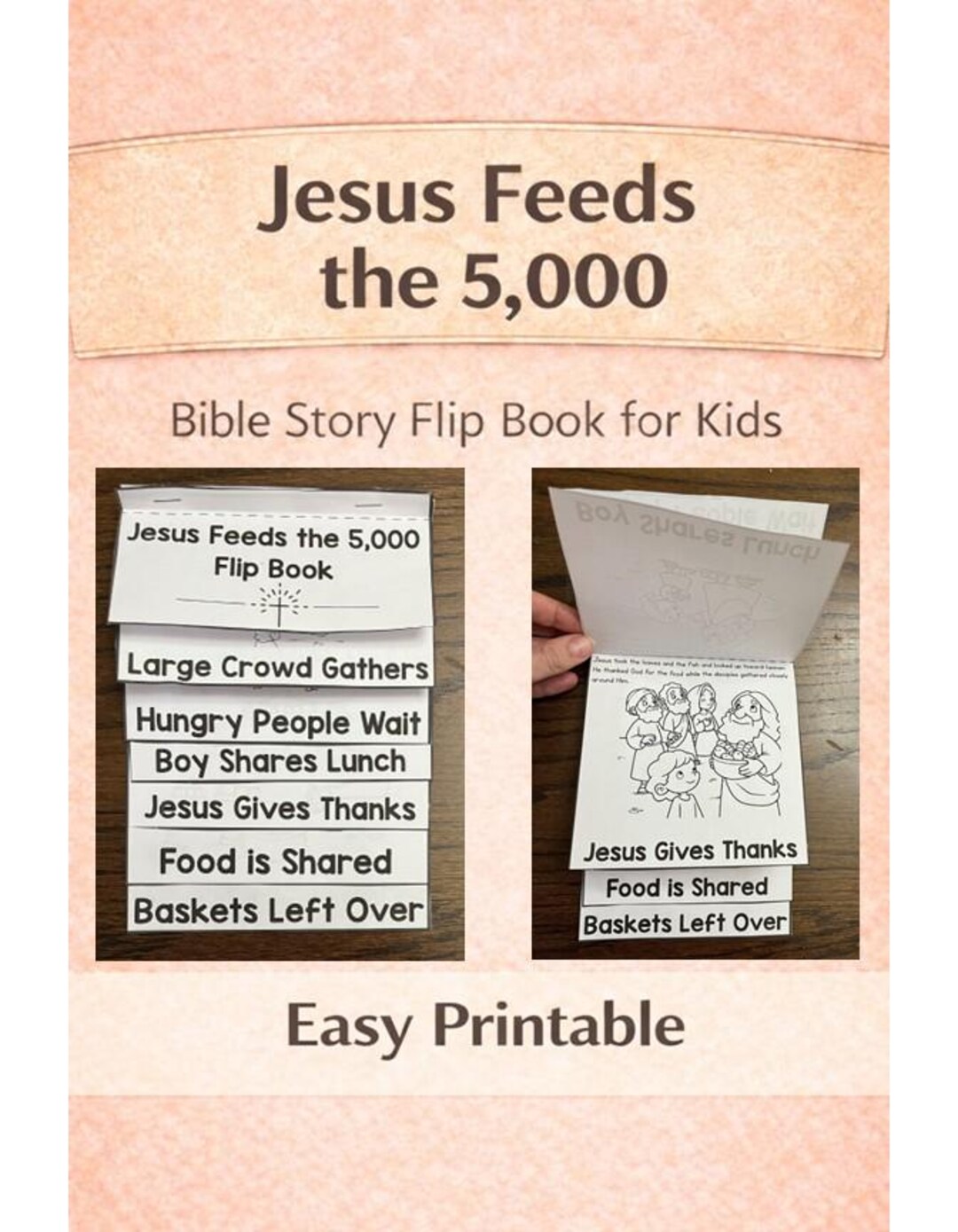 Jesus Feeds the 5,000 Sunday School Bible Craft Kids {easy Flipbook ...