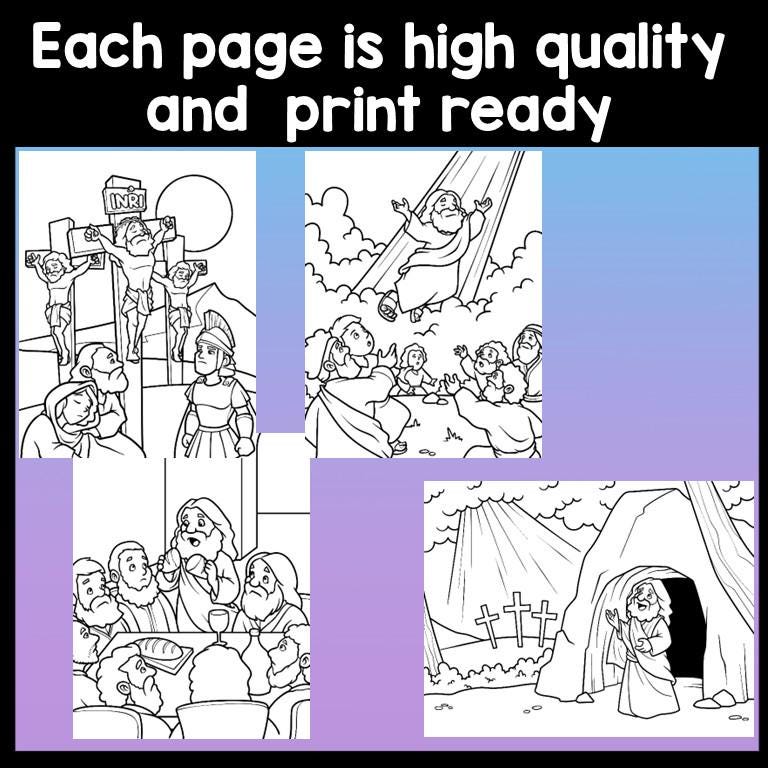 Life of Jesus Coloring Pages From Birth to Resurrection {34 Pages ...