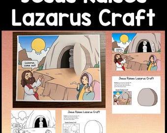 Jesus Raises Lazarus from the Dead Craft for Kids {Color and B/W} Sunday School Craft | Jesus Miracles | Jesus Craft for Preschool Kids