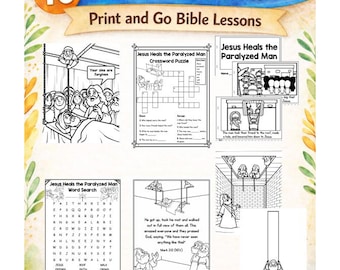 Jesus Heals the Paralyzed Man Printable | Sunday School Kid Activities {10 Products!} Bible Story | Digital Download | Bible Craft