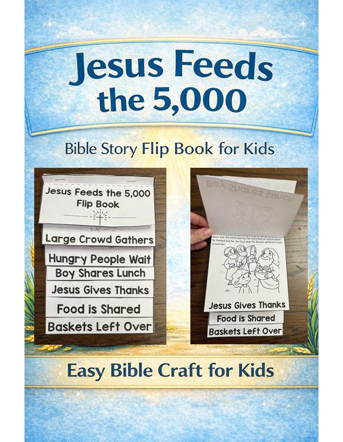 Jesus Feeds the 5,000 Flip Book Craft | Bible Story Activity for Kids ...