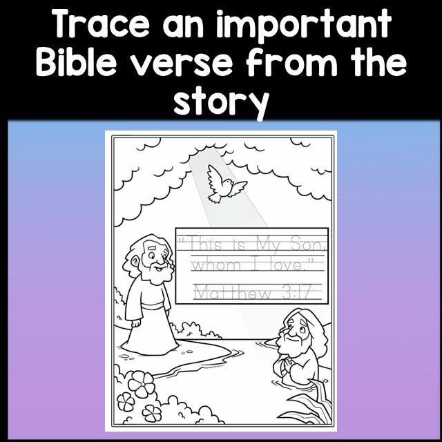 The Baptism of Jesus Coloring Pages| Bible Story Color | Bible Verse ...