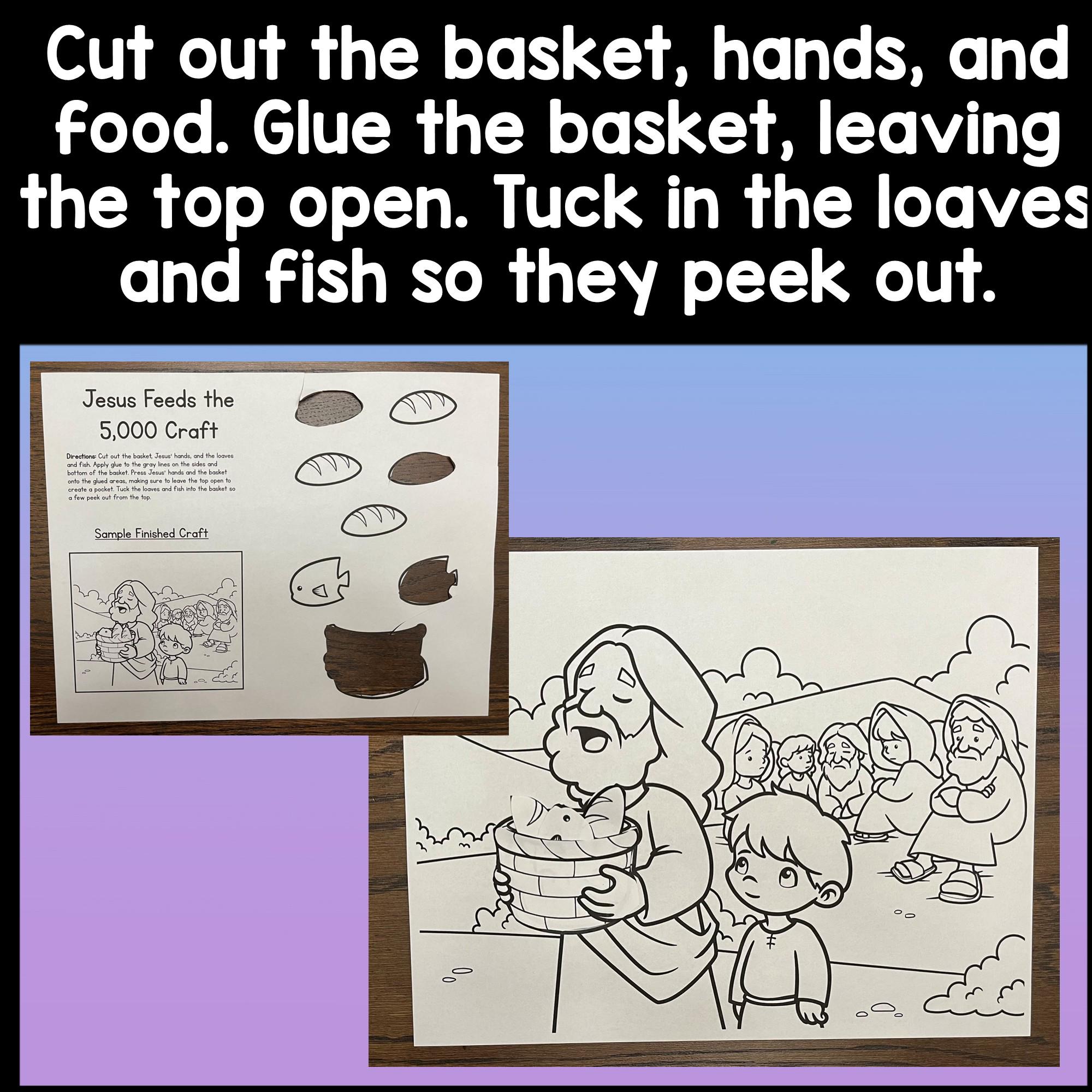 Jesus Feeds 5000 Craft {color and B/W!}| Bible Story Activity | Sunday ...