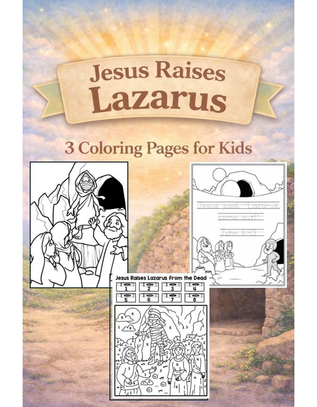 Jesus Raises Lazarus From the Dead Coloring Pages | Bible Story Color ...