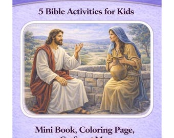 Jesus und die Samariterin die Brunnenaktivitäten {Handwerk, Malseite, Geschichtenbuch} | Bibelgeschichten-Aktivität | Bibel Malseite