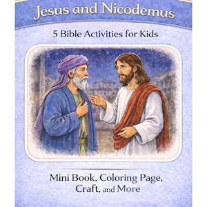 Jesus and Nicodemus Activities {Craft, Coloring Page} | John 3:16 | For God so Loved the World | Sunday School Lesson | Bible Lesson Kids