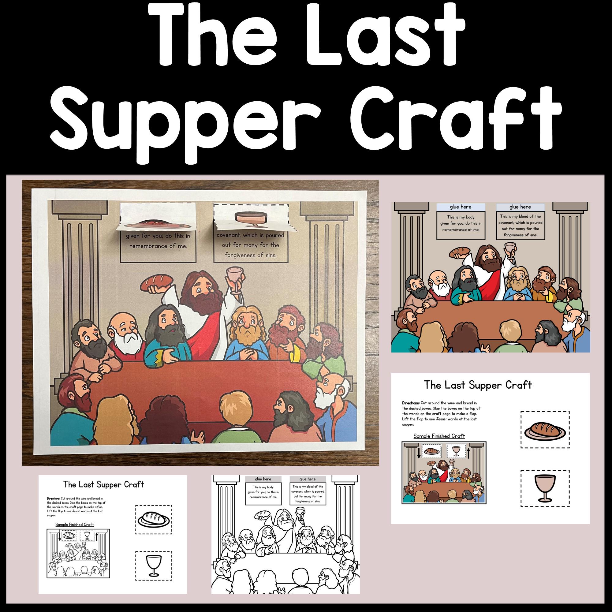 The Last Supper Craft for Kids {Color and B/W} Sunday School Lesson | Preschool Christian Easter Craft | Jesus and Disciples Bible Activity