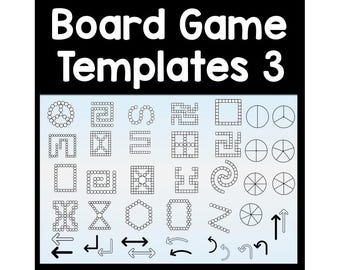 Plantillas de imágenes prediseñadas SVG de juegos de mesa en blanco 1 + Spinners & Arrows {¡20 tableros de juego!} Juego de mesa imprimible, descargas instantáneas