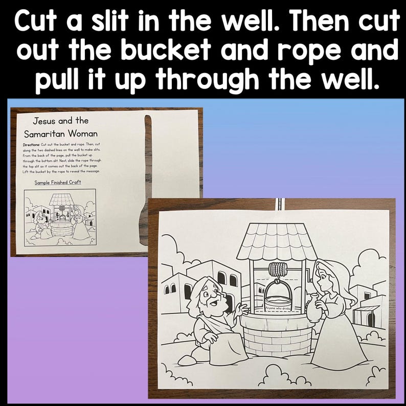 Jesus and the Samaritan Woman Craft {comes in Color and B/W} Bible ...