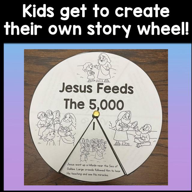 Jesus Feeds the 5,000 Bible Story Wheel | Bible Color Wheel | Bible ...