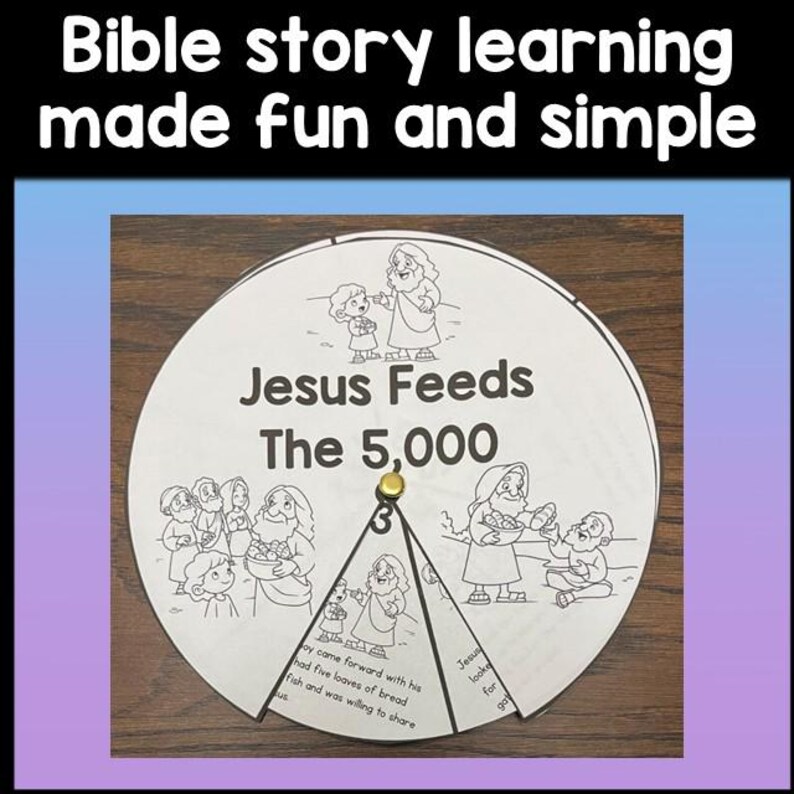 Jesus Feeds the 5,000 Bible Story Wheel | Bible Color Wheel | Bible ...