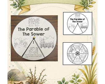 The Parable of The Sower Bible Story Wheel | Bible Color Wheel | Bible Wheel Activity | Bible Wheels Kids | Bible Wheel Craft | Digital