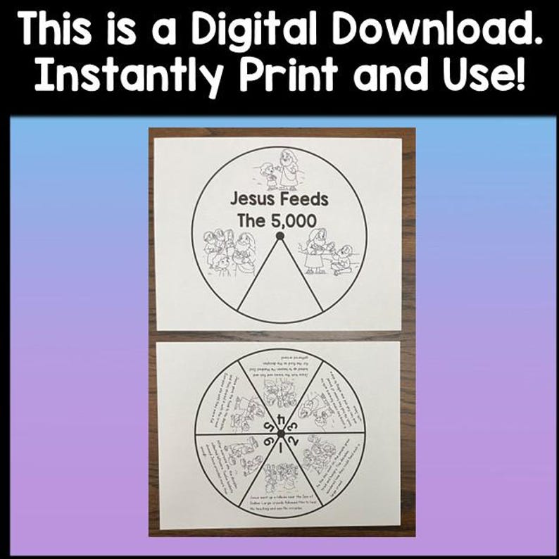 Jesus Feeds the 5,000 Bible Story Wheel | Bible Color Wheel | Bible ...