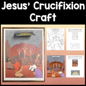 Jesus is Crucified Craft {Color and B/W} | Jesus Crucifixion Craft| Sunday School Craft | Good Friday Preschool Craft for Kids | Holy Week