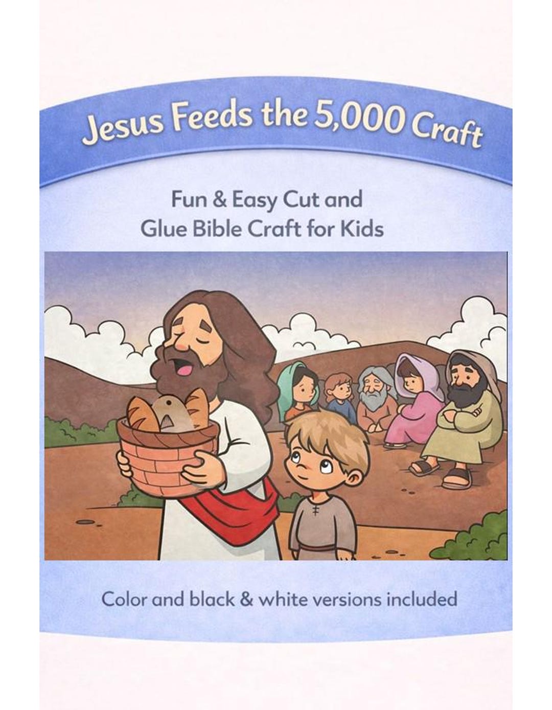 Jesus Feeds 5000 Craft {color and B/W!}| Bible Story Activity | Sunday ...