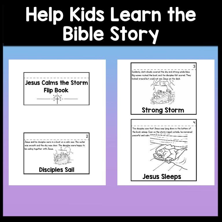 Jesus Calms the Storm Flip Book Craft | Bible Story Activity for Kids ...