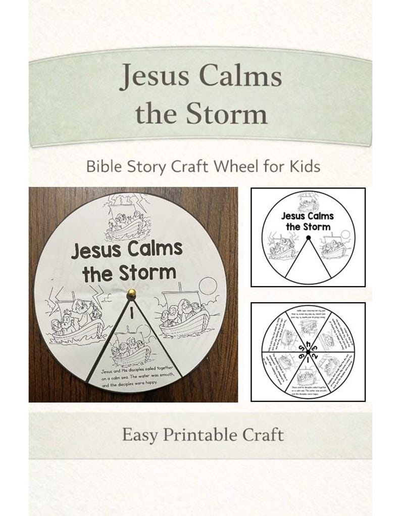 Jesus Calms the Storm Bible Story Wheel | Bible Color Wheel | Bible ...