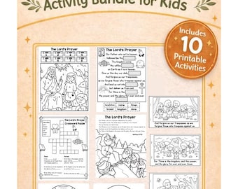The Lords Prayer Lesson for Kids | Lords Prayer Spinner Wheel Printable & Bible Lesson Activity Bundle | Lords Prayer Activity Kids | Craft