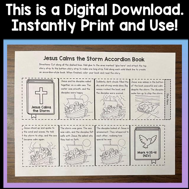 Jesus Calms the Storm Christian Bible Story Folding Book for Kids ...